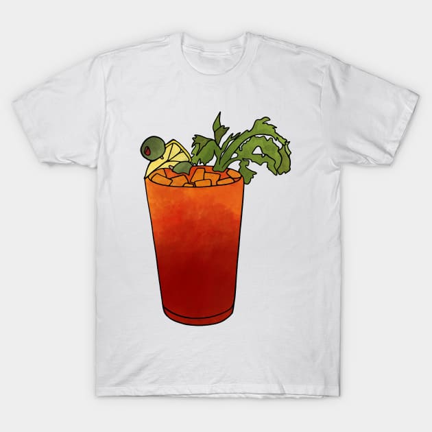 Bloody Mary Cocktail Illustration T-Shirt by murialbezanson